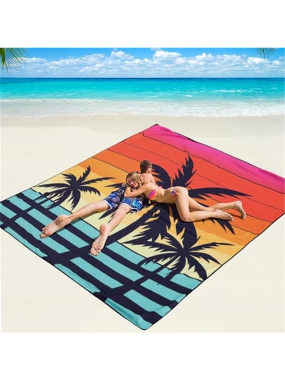 Waterproof Sandproof Beach Blanket Mat Nylon Lightweight Picnic Camping 79x83